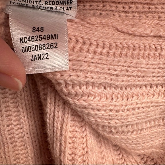 Nordstrom Organic Cotton & Merino Wool Turtleneck Sweater Baby Pink S - Picture 10 of 10
